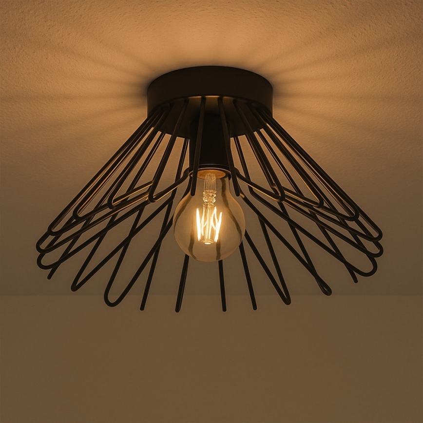 ONLI - Плафон DUCCIO 1xE27/22W/230V Ø 30 см черен