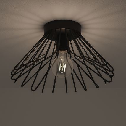 ONLI - Плафон DUCCIO 1xE27/22W/230V Ø 30 см черен