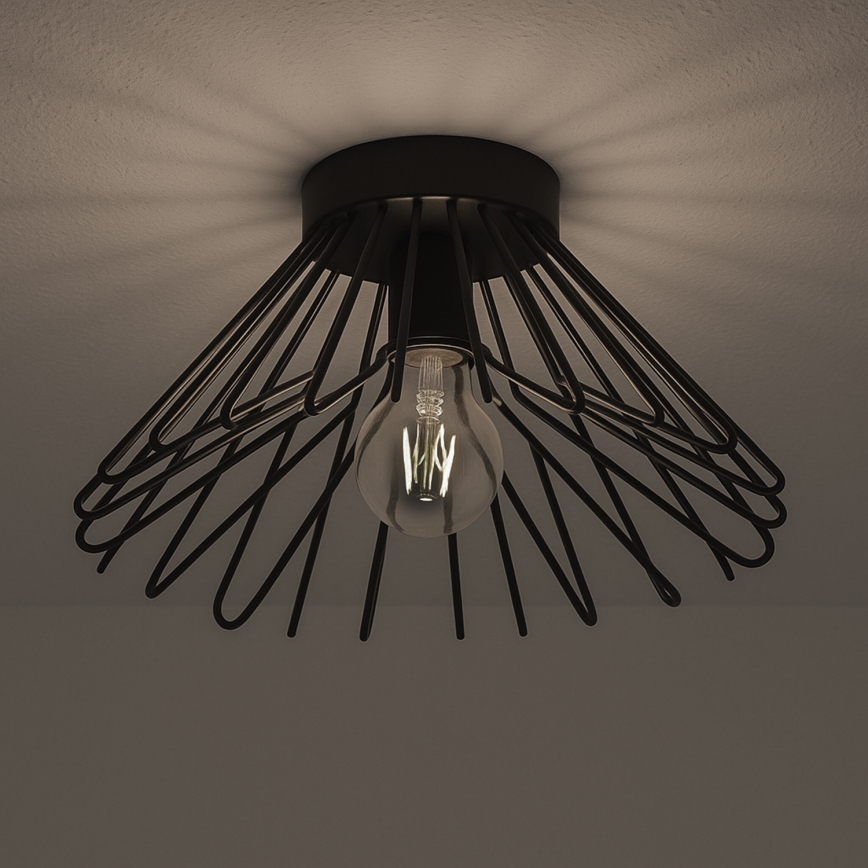 ONLI - Плафон DUCCIO 1xE27/22W/230V Ø 30 см черен