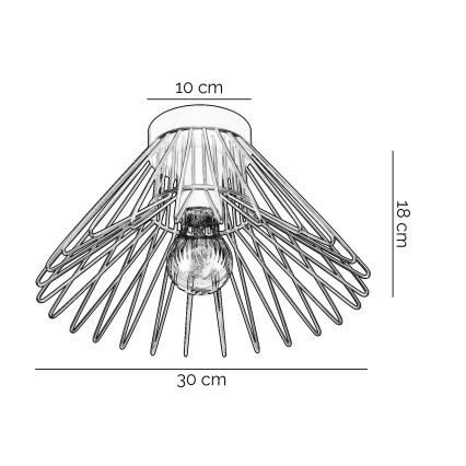 ONLI - Плафон DUCCIO 1xE27/22W/230V Ø 30 см черен