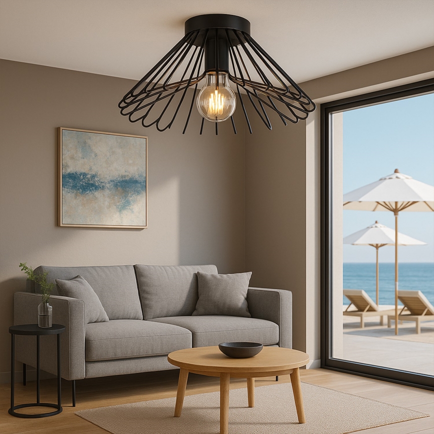 ONLI - Плафон DUCCIO 1xE27/22W/230V Ø 40 см черен