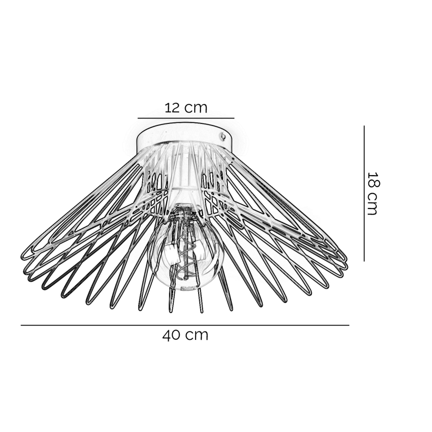 ONLI - Плафон DUCCIO 1xE27/22W/230V Ø 40 см черен