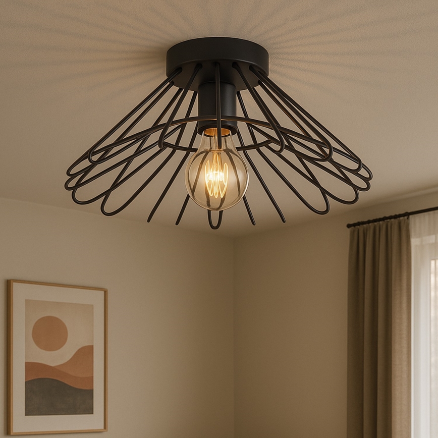 ONLI - Плафон DUCCIO 1xE27/22W/230V Ø 60 см черен