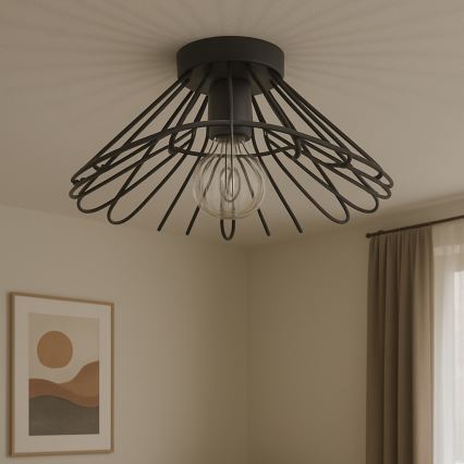 ONLI - Плафон DUCCIO 1xE27/22W/230V Ø 60 см черен