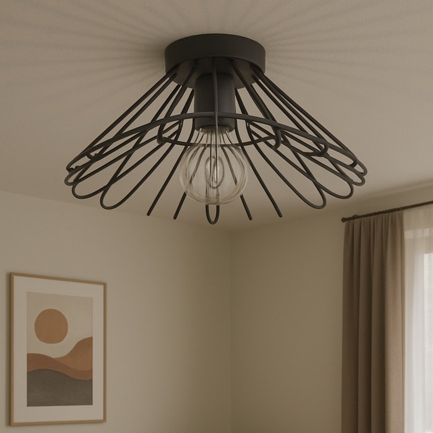 ONLI - Плафон DUCCIO 1xE27/22W/230V Ø 60 см черен