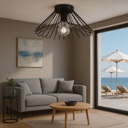 ONLI - Плафон DUCCIO 1xE27/22W/230V Ø 60 см черен