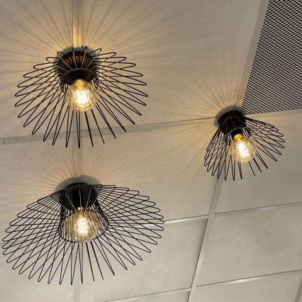 ONLI - Плафон DUCCIO 1xE27/22W/230V Ø 60 см черен