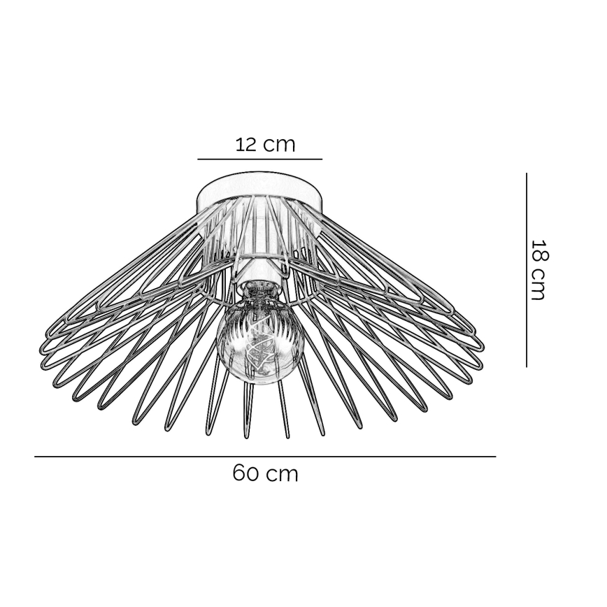 ONLI - Плафон DUCCIO 1xE27/22W/230V Ø 60 см черен