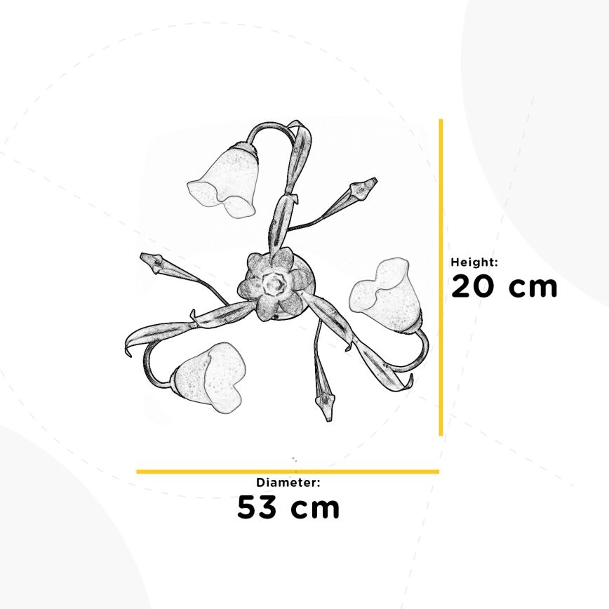 ONLI - Плафон LUCREZIA 3xE14/6W/230V бронзов