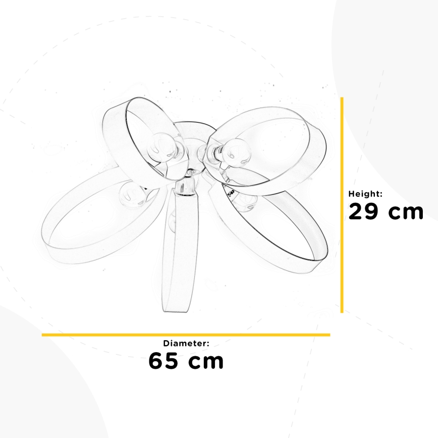 ONLI - Плафон SERENA 5xE14/6W/230V черен