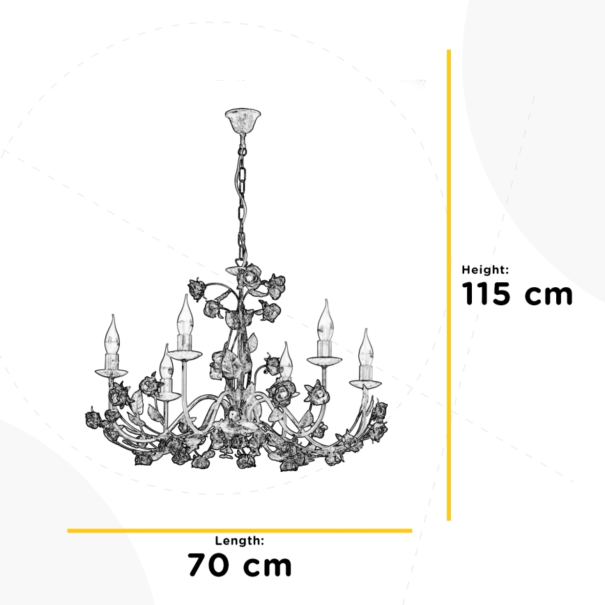 ONLI - Полилей на верига CAROLINA 6xE14/6W/230V бронзов