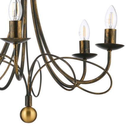 ONLI - Полилей на верига MILVIA 5xE14/6W/230V бронзов