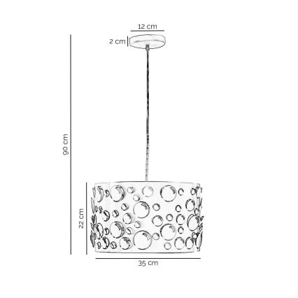 ONLI - Полилей на кабел BOLLICINE 1xE27/15W/230V бял