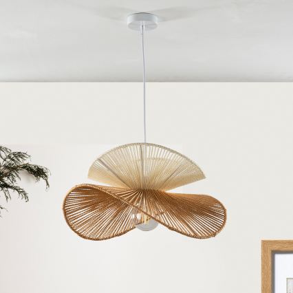 ONLI - Полилей на кабел RINGO 1xE27/15W/230V рафия