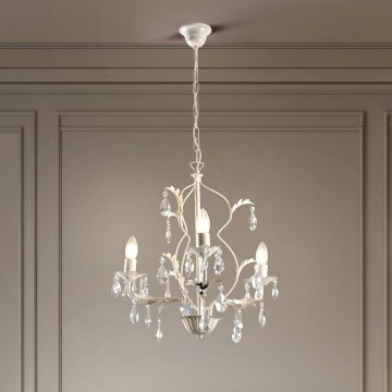 ONLI - Полилей с верига TERESA 3xE14/6W/230V бял