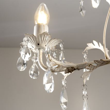 ONLI - Полилей с верига TERESA 3xE14/6W/230V бял