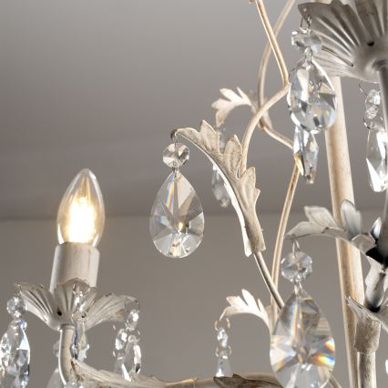 ONLI - Полилей с верига TERESA 3xE14/6W/230V бял