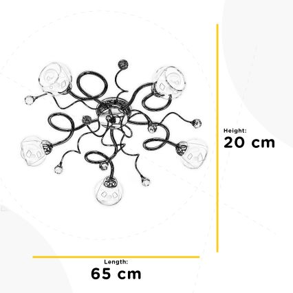 ONLI - Полилей за повърхностен монтаж WENDY 5xE14/6W/230V лъскав хром