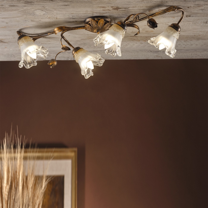 ONLI - Таванно осветително тяло ARIANNA 4xE14/6W/230V бронзово