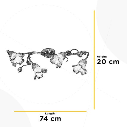 ONLI - Таванно осветително тяло ARIANNA 4xE14/6W/230V бронзово