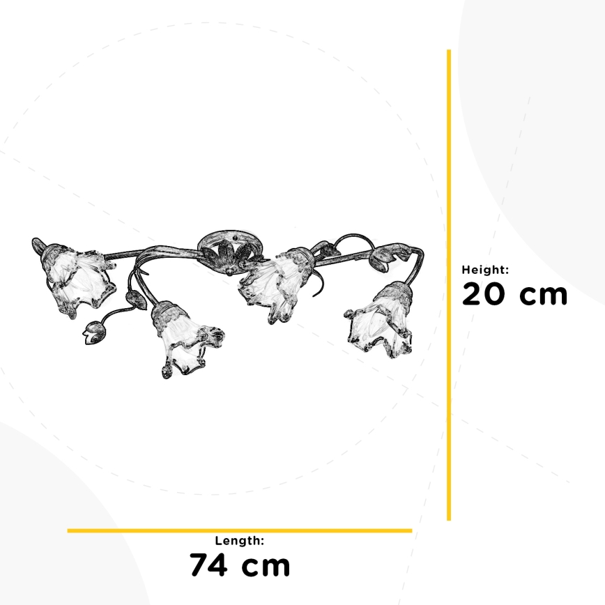ONLI - Таванно осветително тяло ARIANNA 4xE14/6W/230V бронзово