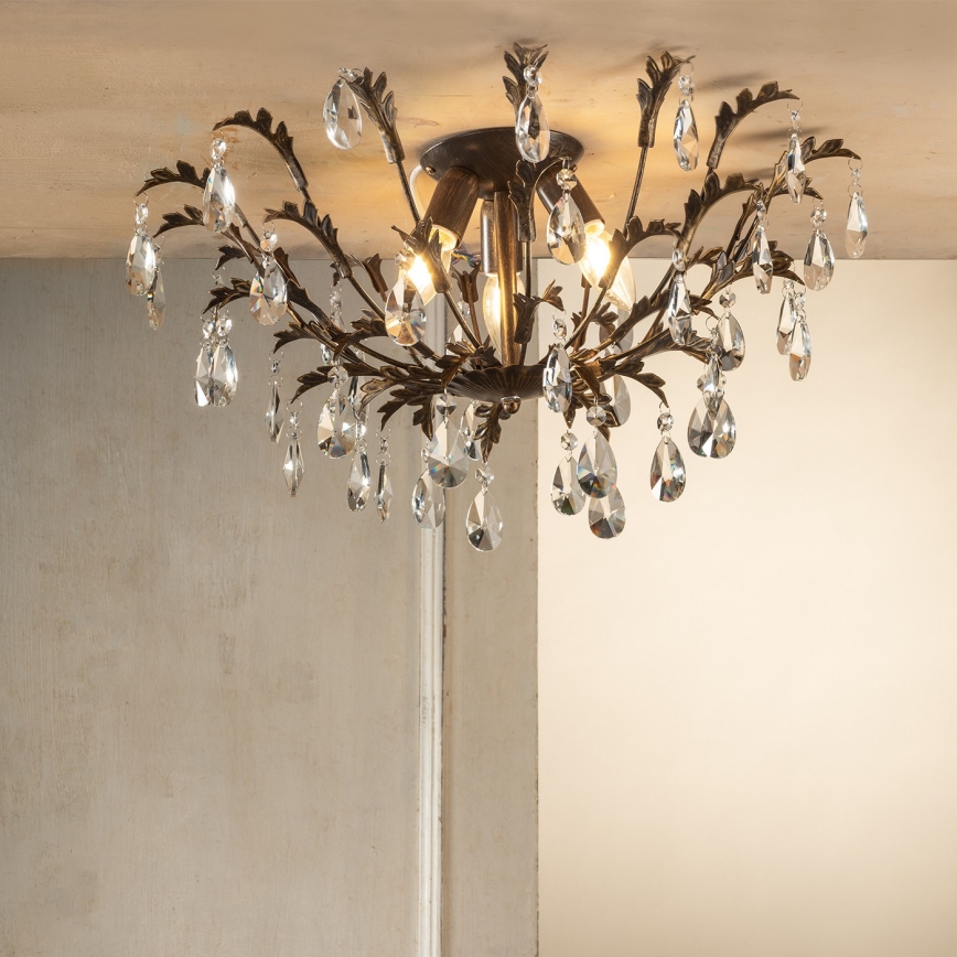 ONLI - Таванно осветително тяло TERESA 3xE14/6W/230V бронзово