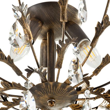 ONLI - Таванно осветително тяло TERESA 3xE14/6W/230V бронзово