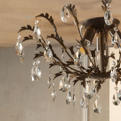 ONLI - Таванно осветително тяло TERESA 3xE14/6W/230V бронзово