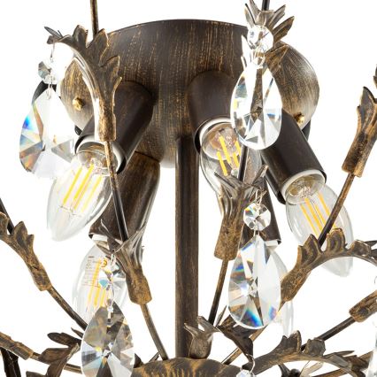 ONLI - Таванно осветително тяло TERESA 5xE14/6W/230V бронзово