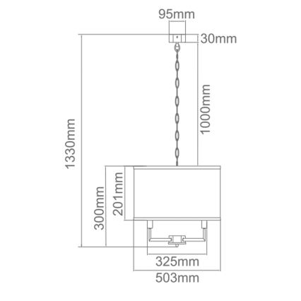 Open Design OR80230 - Полилей на верига CASA 6xE14/15W/230V крем/месинг