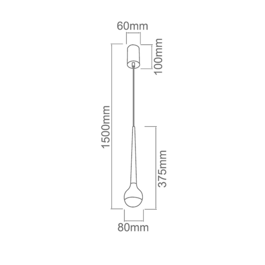 Open Design OR80261 - LED полилей на кабел CAPPI LED/5W/230V черен хром