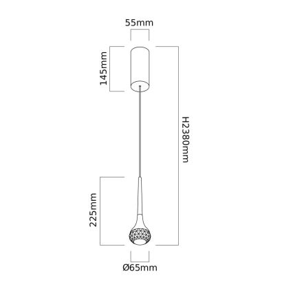 Open Design OR80315 - LED люстра на кабел CRIMA LED/7W/230V розово злато