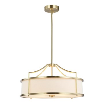 Open Design OR80896 - Полилей на прът STANZA 4xE27/15W/230V Ø 55 см месинг/бял