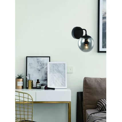 Open Design OR81411 - Настенна лампа BAO 1xE27/8W/230V черна/димчато сива