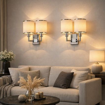 Open Design OR81497 - Настенна лампа CASA 2xE14/12W/230V лъскав хром/кремава