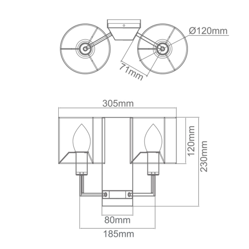 Open Design OR81497 - Настенна лампа CASA 2xE14/12W/230V лъскав хром/кремава