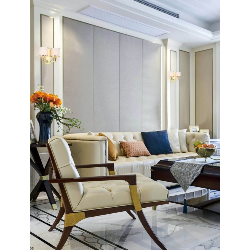 Open Design OR81503 - Стенна лампа CASA 2xE14/12W/230V месинг/крем