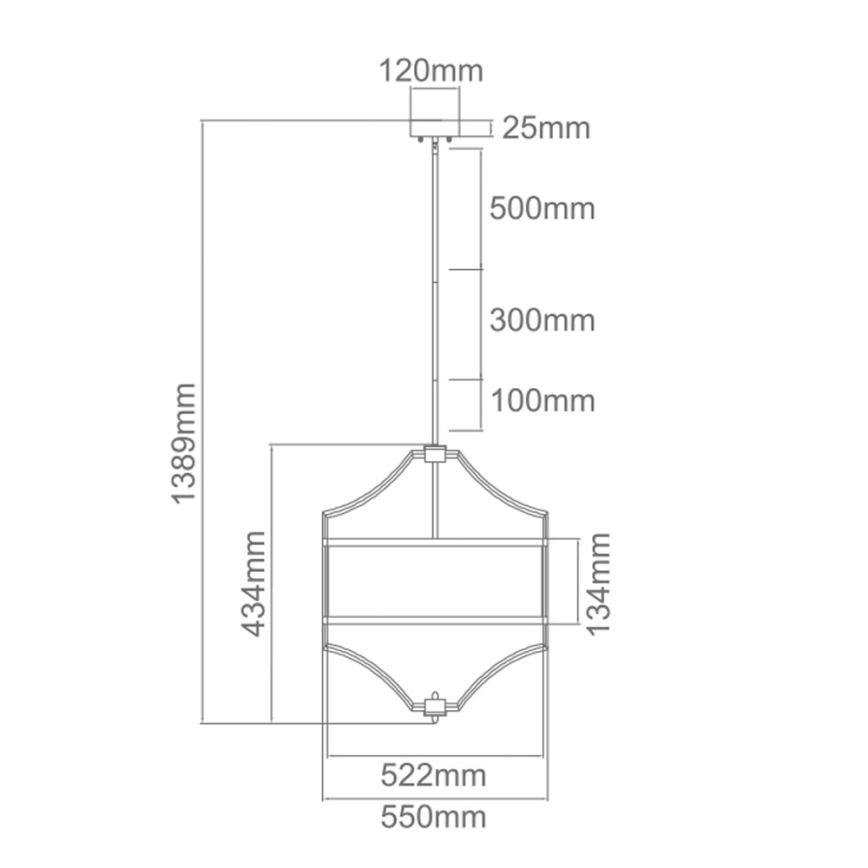 Open Design OR84160 - Полилей на прът STESSO 4xE27/15W/230V диам. 55 см златист/черен