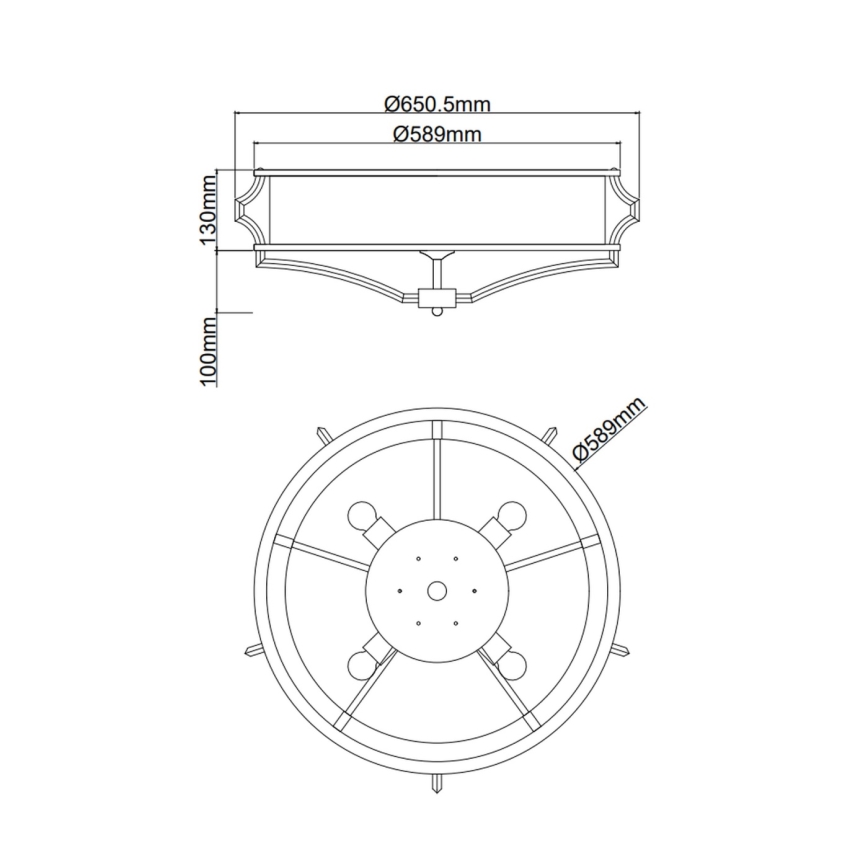 Open Design OR84436 - Плафон STESSO 4xE27/12W/230V Ø 65 cm месинг/бял