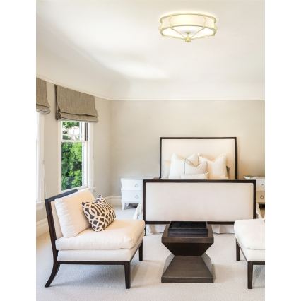 Open Design OR84443 - Таванно осветително тяло STESSO 6xE27/12W/230V Ø 85 см месинг/бял