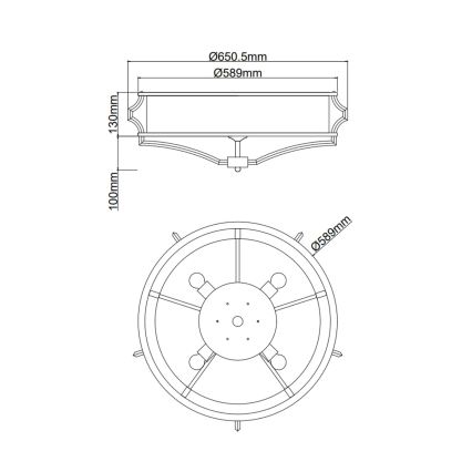 Open Design OR84450 - Плафон STESSO 4xE27/12W/230V диаметър 65 см златист/черен