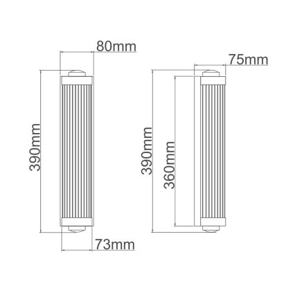 Open Design OR84498 - Стенна лампа за баня FUMI 2xG9/8W/230V IP44 черна