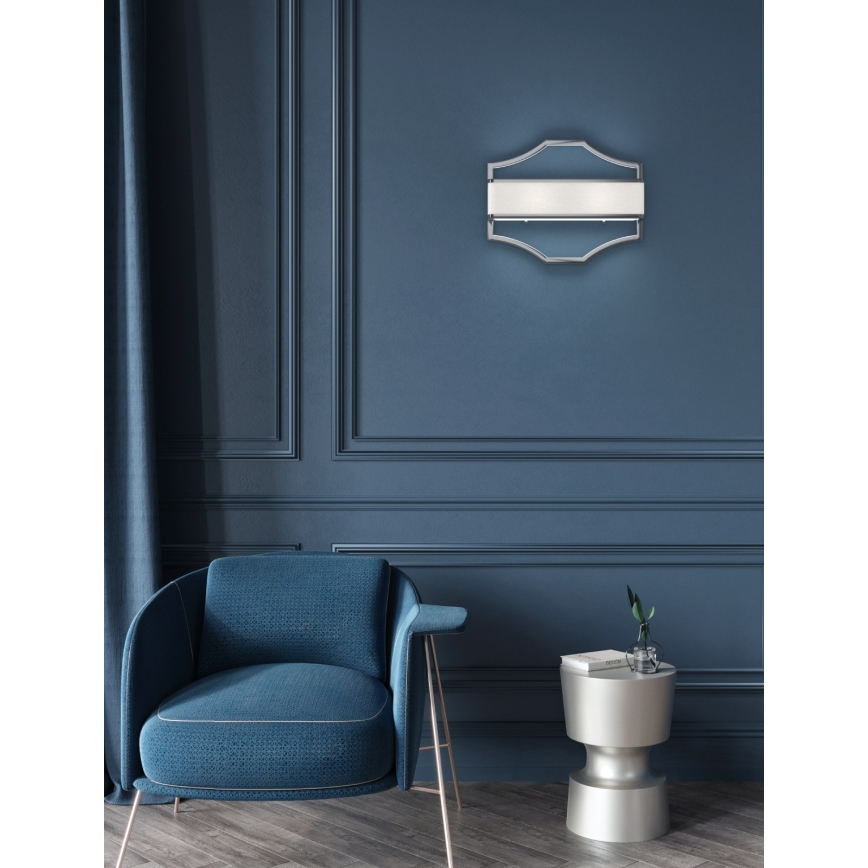 Open Design OR84504 - Настенно осветително тяло GERDO 2xE14/12W/230V, гланцов хром/бял