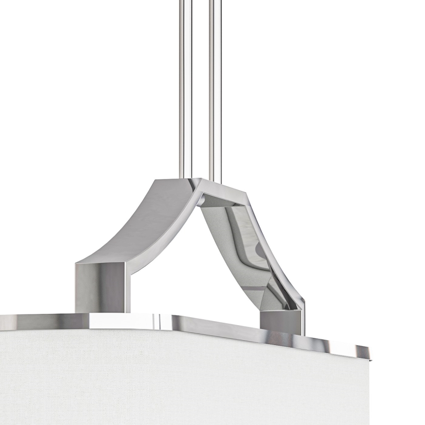 Open Design OR84849 - Полилей на штанга GERDO OVALE 6xE14/12W/230V лъскав хром/бял