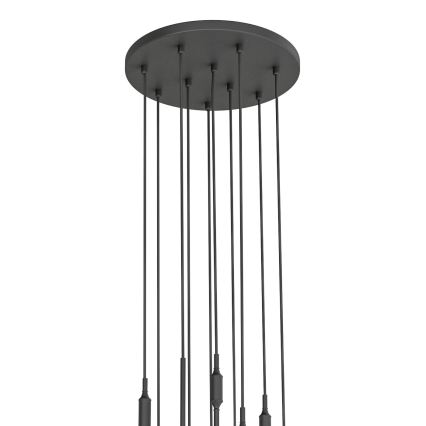 Open Design OR85372 - Полилей на стоманени въжета ERO 10xG9/8W/230V, черен
