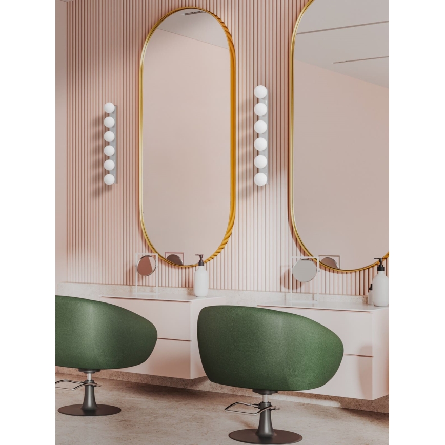 Open Design OR85693 - Стенно осветително тяло за баня MERINO 6xG9/8W/230V 61 см IP44 лъскав хром