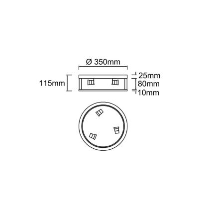 Open Design OR85778 - Таванно осветително тяло SANDRO 3xE14/12W/230V Ø35 см, месинг
