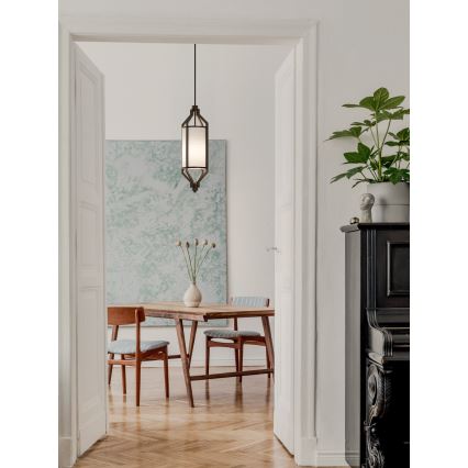 Open Design OR85877 - Полилей на прът ZUNDO 1xE27/15W/230V кафяв/бежов