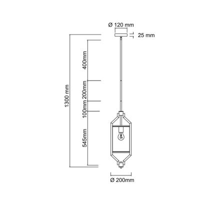 Open Design OR85877 - Полилей на прът ZUNDO 1xE27/15W/230V кафяв/бежов