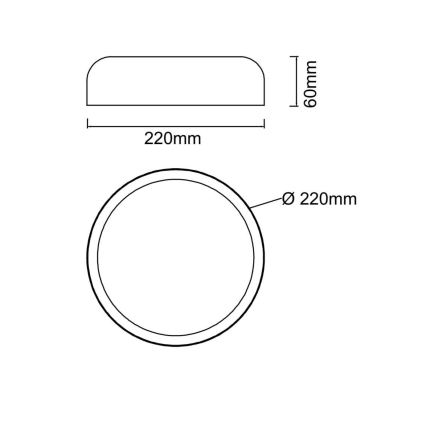 Open Design OR85921 - LED таванно осветително тяло CEDRONE LED/14W/230V 3000/4500/6500K Ø 22 см черно